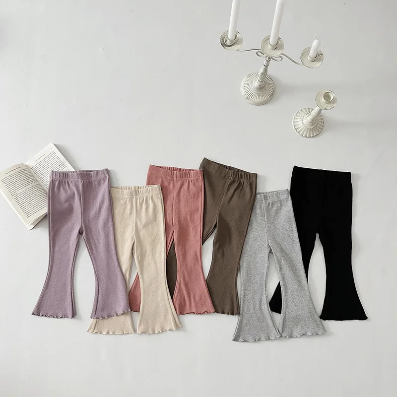 

2024 Summer Girls Casual Soft Flare Pant Baby Kids Children Fashion Trousers