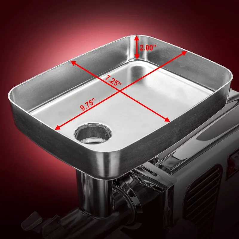 STX Turboforce II "Platinum" w/Foot Pedal Heavy Duty Electric Meat Grinder & Sausage Stuffer: 6 Grinding Plates, 3 S/S Blades 5