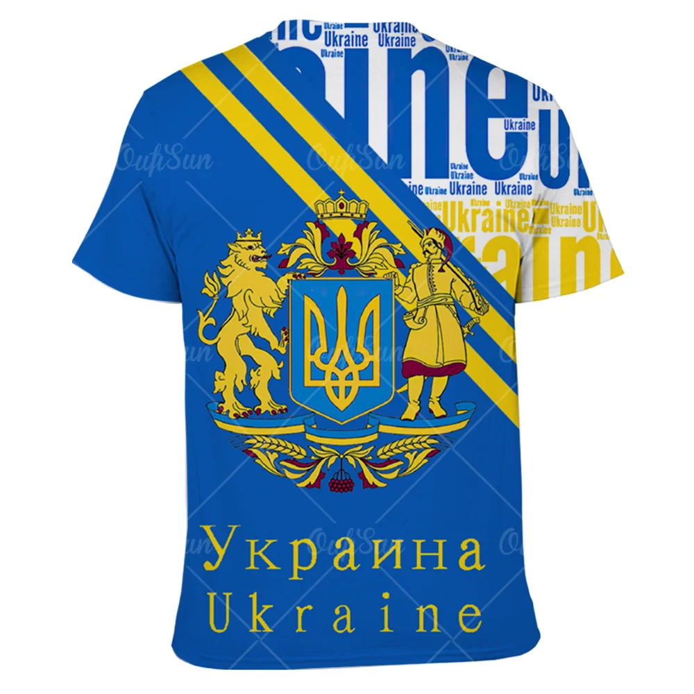 Vintage 3D Printed T-Shirts for Men Ukrainian T Shirt Men Clothing New Flag Short Sleeves Summer Fashion O-Neck Harajuku Top Tee