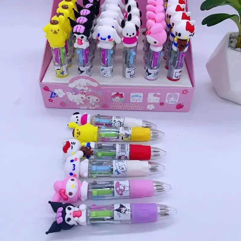 

Sanrio Ballpoint Pen 36pcs Kuromi Hello Kitty Lovely 4-Color Mini Marker Student Writing Tools Office Supplies Graduation Gifts