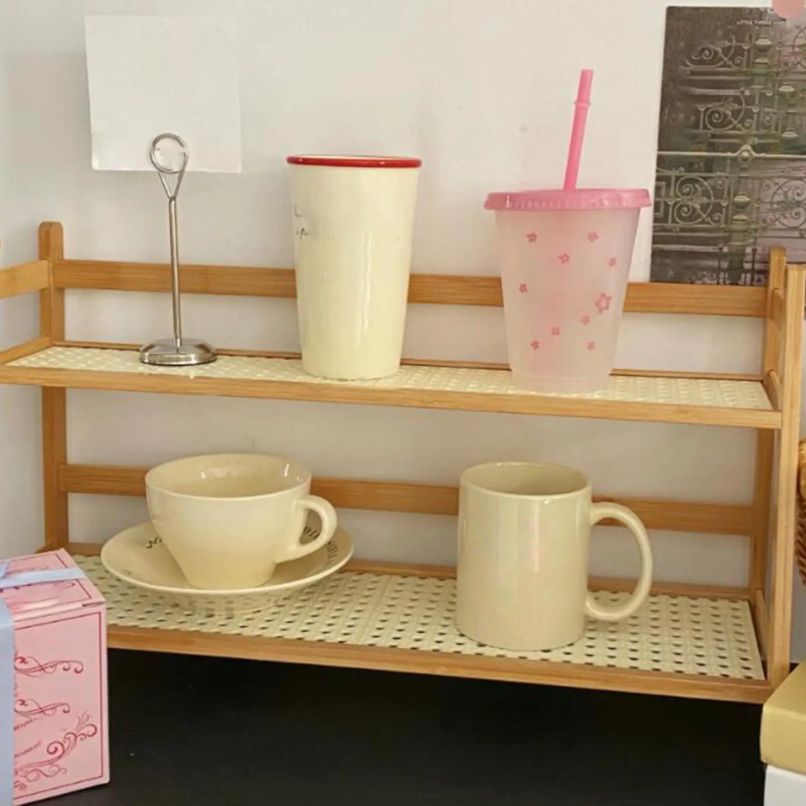 Bamboo Double Layer Rack Plant Stand Flower Pot Stand Desktop Organizer Office Kitchen Rack for Counter Kitchen Bedroom Home Bamboo Double Layer Rack Plant Stand Flower Pot Stand Desktop Organizer Office Kitchen Rack for Counter Kitchen Bedroom Home