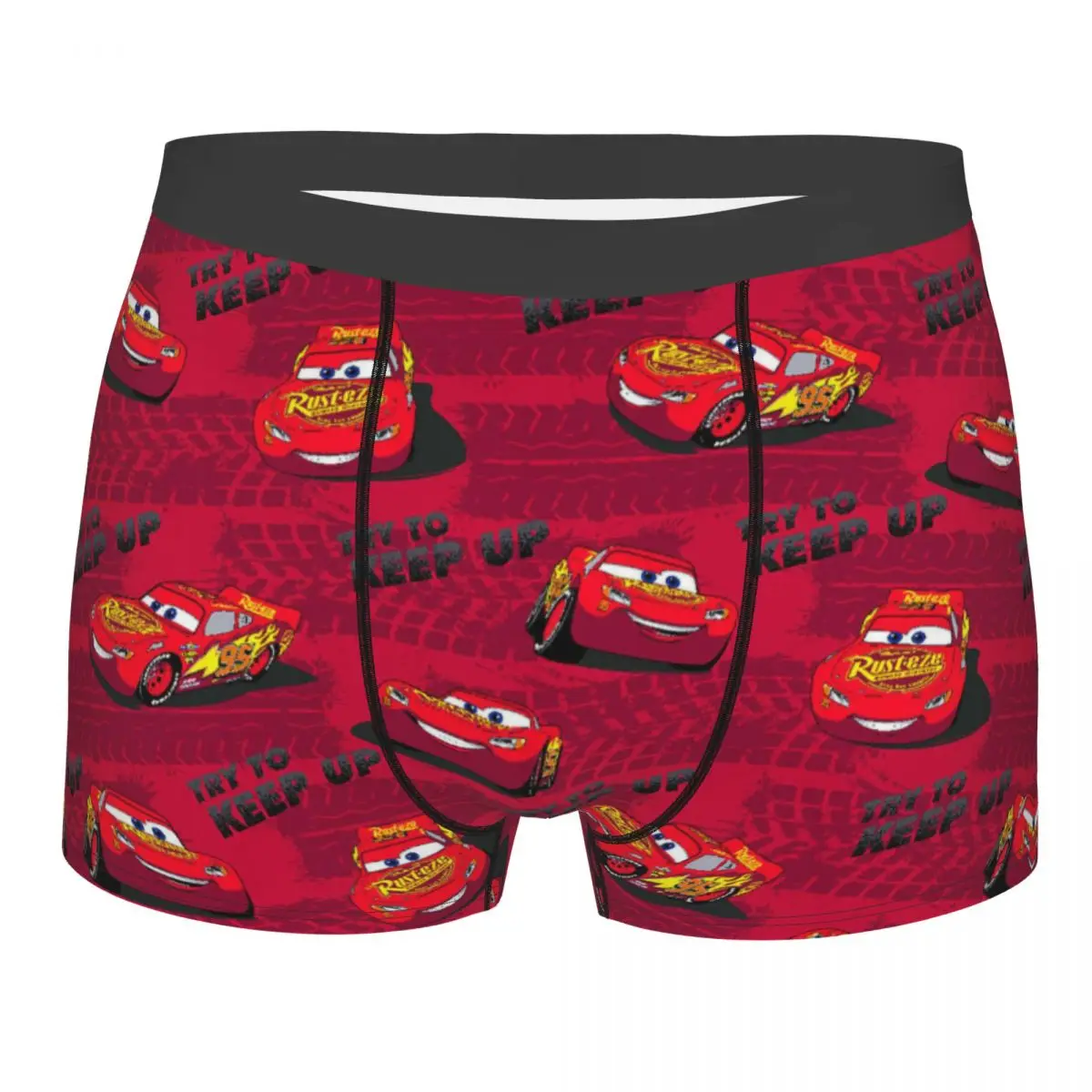

Custom Lightning McQueen Underwear Men Breathable Cars Cartoon Boxer Briefs Shorts Panties Soft Underpants For Homme
