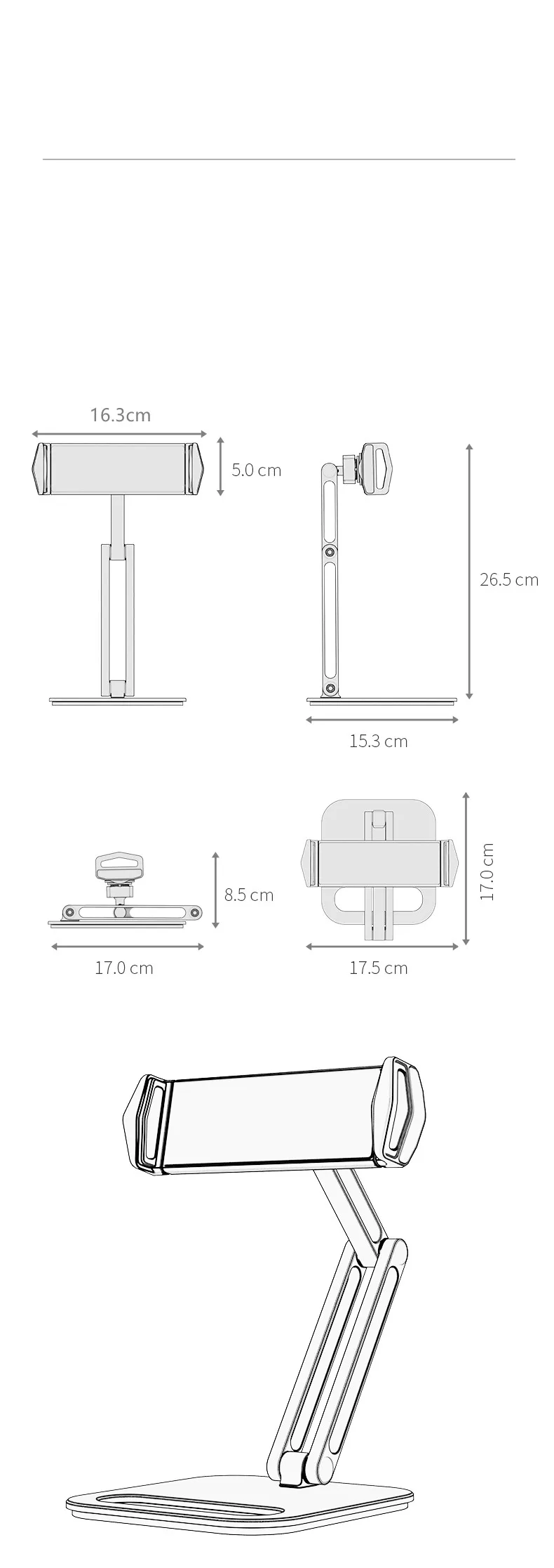 Premium alloy aluminium tablet stand
