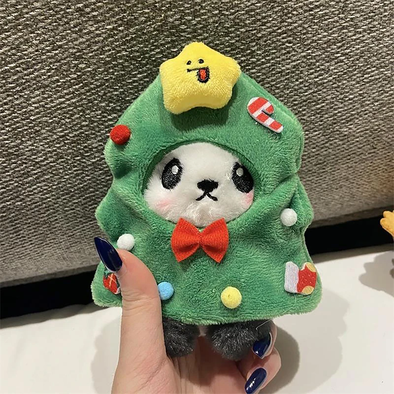 Cute Christmas Tree Creative Doll Plush Head Cover Doll Accessories Bag Key Pendant Christmas Party Decoration Props Charm Gifts