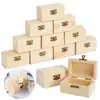 Unfinished Wooden Box DIY Pine Wood Treasure Chest With Locking Clasp Hinged Lid Jewelry Storage Box For Family Friends 5