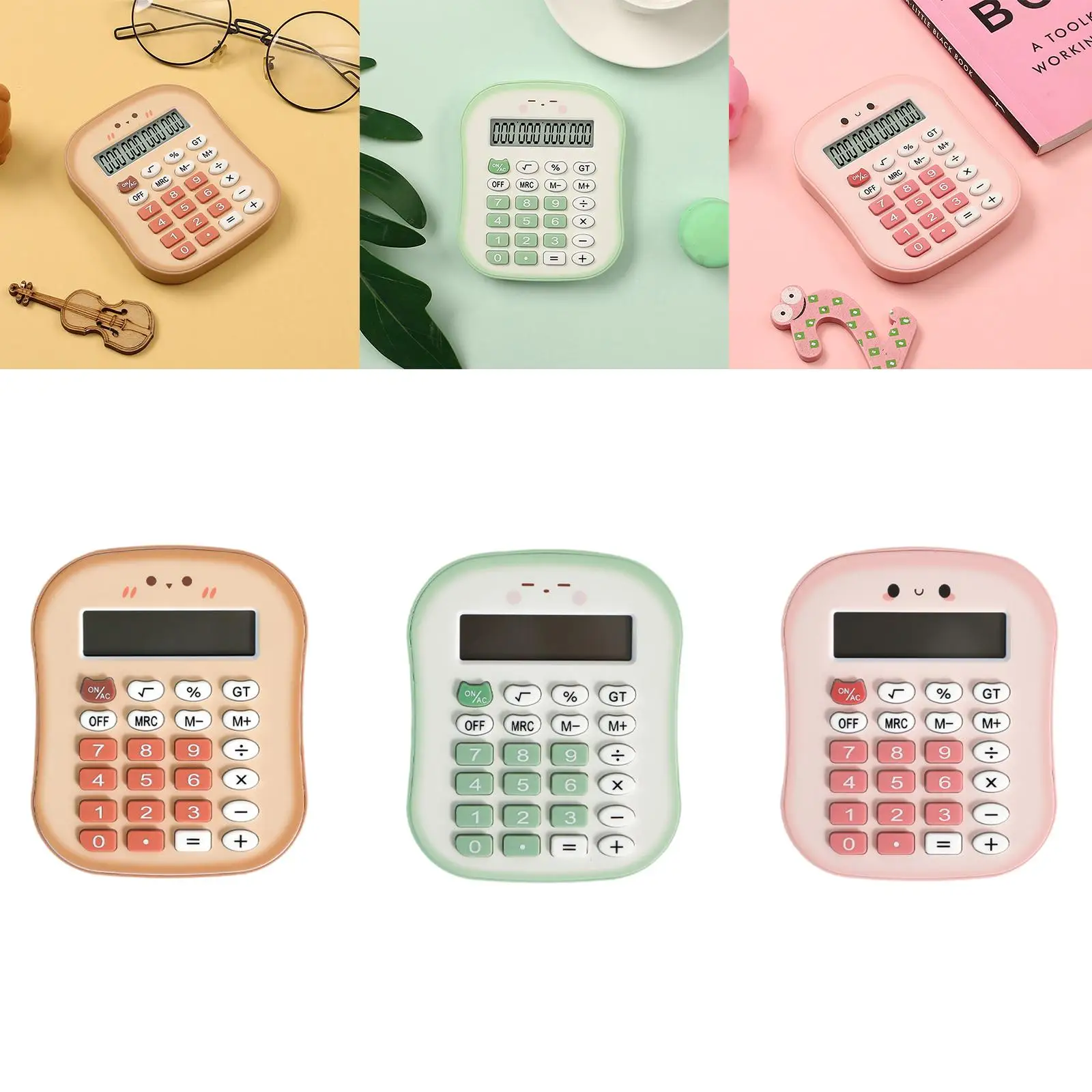 빵 모양 미니 계산기, 컴팩트하고 튼튼하며, 기본 기능, 귀엽고, 12자리, 초등학교, 사무실, 가정, 학생, 생일 선물로 적합한 휴대용 계산기