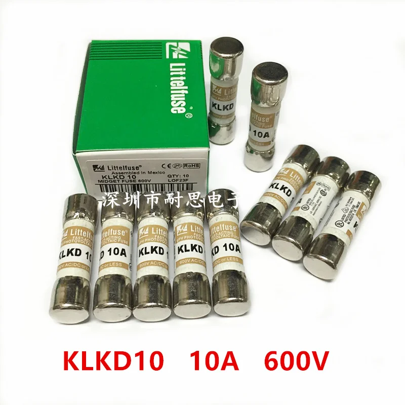 Envio Gratuito de 10 Peças Lote Novo Original Estados Unidos Littelfuse Klkd10 Fusível Klkd 10*38 mm Fusível Rápido Klkd 10a 600v Fusível de Cerâmica o