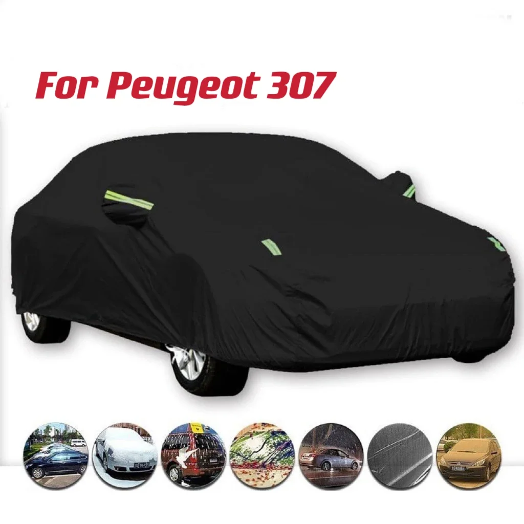 

Waterproof full Car Covers Sun Dust Rain Protection Auto Suv Protective Accessories for Peugeot 307