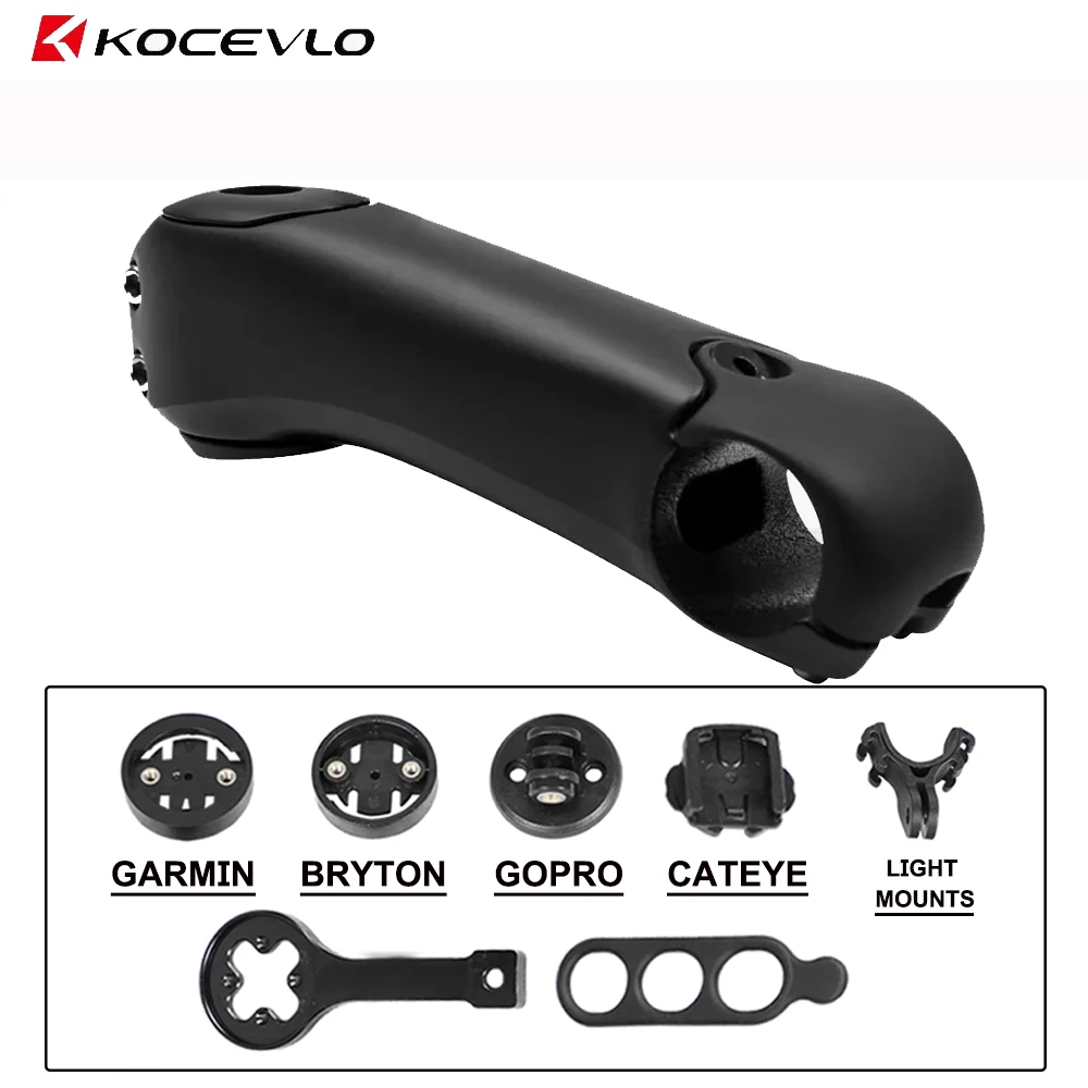 Attacco Manubrio In Fibra Di Carbonio UD Per Bici, -6°/-17°, Diametro 31.8 Mm, Per Canotto 1 1/8", Lunghezze 70-130 Mm