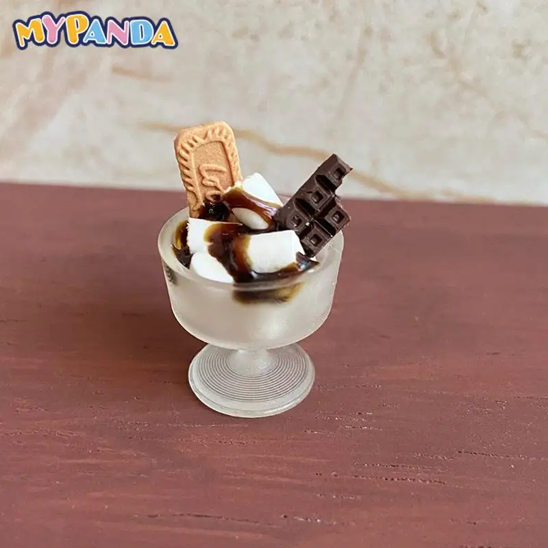 

Миниатюрный Кукольный домик, десерт, шоколадное печенье, чашка для хлопковых конфет, ролевая игра, кухня для детей, игрушечные аксессуары