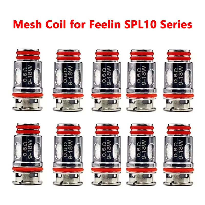 10PCS SPL10 Vape Mesh Coil 0.6 0.8 1.0ohm Replacement Coil Fit for Nevoks Feelin X(mini)/Feelin mini /X