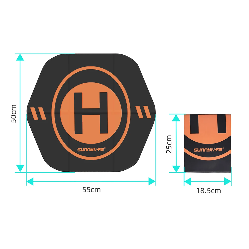 55cm Universal Foldable Landing Pads For Dji Mini Se Drone Hexagonal Folding Leather Apron Double-Sided Waterproof Landing Pad﻿