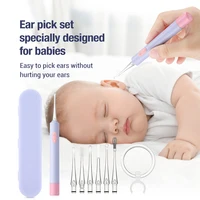 Baby's Luminous Ear Spoon With Dual LED Light Magnifying Glass 6 Types Ear Picks Cleaning Set USB Charging Earwax Cleaner 2