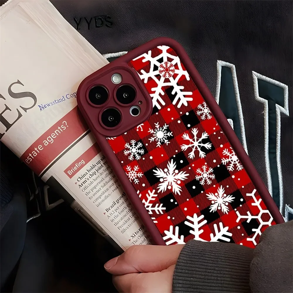 thumbnail image 1 of Funda de teléfono de Año Nuevo de Navidad para IPhone 16, 14, 13, 15, 12 Mini, 11 Pro Max, X, 7, 8 Plus, protección de lente de cámara, cubierta de silicona suave, 1 of 5