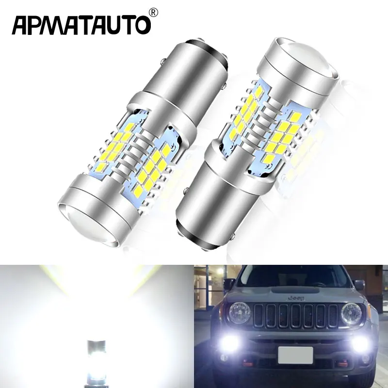 

2Pcs Canbus For 2015-up Jeep Renegade LED Daytime Running Light DRL Bulbs 12v 1157 led P21/5W BAY15d 6000K Xenon White