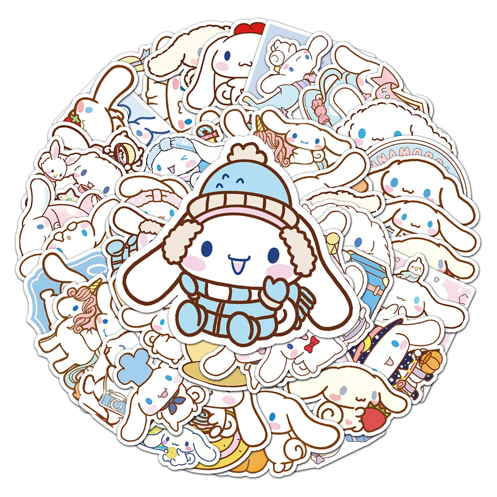 10/30/50PCS Funny Cinnamoroll Stickers Cartoon Cute Kids Toy Decals PVC DIY Luggage Stationary Wall Car Travel Sticker Wholesale 4