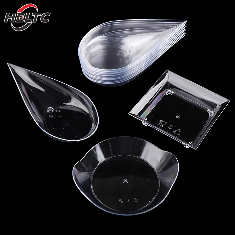10Pcs Transparent Mini Appetizer Plates Ice Cream Cup Plastic Fruit Candy Cake Jelly Yogurt Mousse Dessert Container Pastry Tool