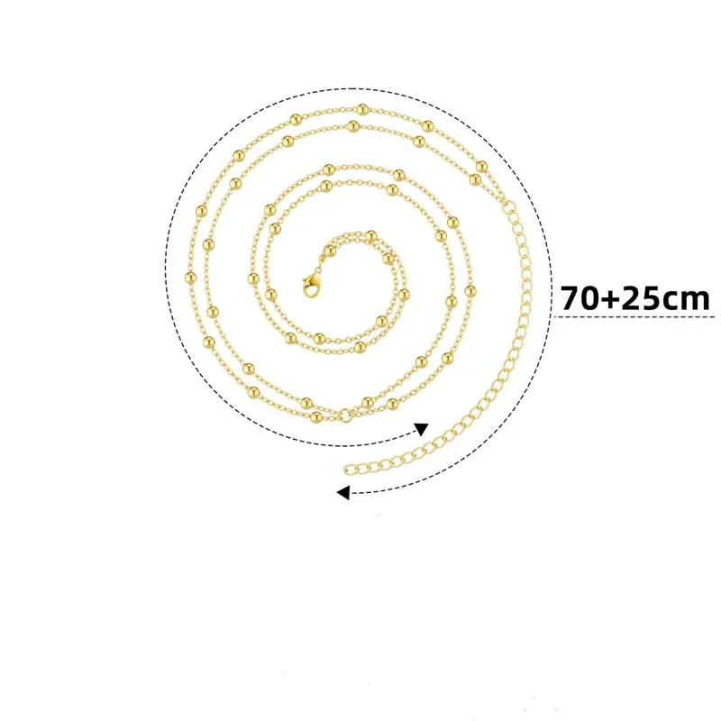 Fashion Double Layer Beaded Waist Chain for Women Simple