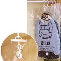 Reusable Vacuum Bag Suction Pump Clothes Storing Hanging Large Plastic Compression Empty Bag Dust Cover Travel Storage Container 2