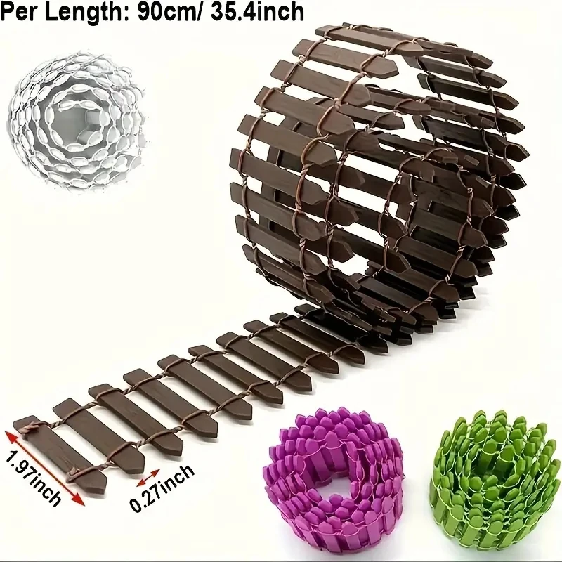 Garden Art Decor Garden decoration micro landscape small ornaments fleshy wooden fence 90cm cm fence extended mini landscaping tools