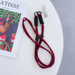 Adjustable Double - Sided Universal Phone Lanyard with Crossbody Long Rope - Polyester / Nylon (Red / Pink)