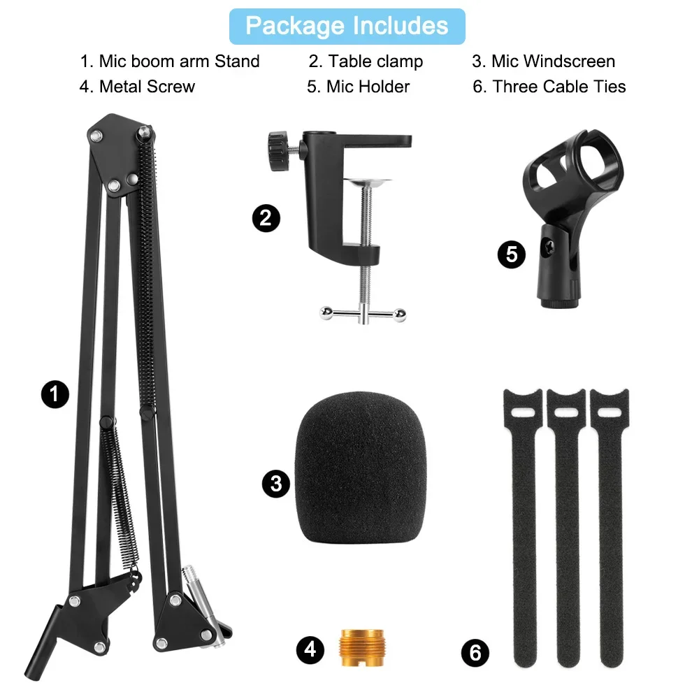 Microphone Stand Adjustable Scissor Boom Arm Compatible with Hyperx Quadcast S Microphones microphone stand