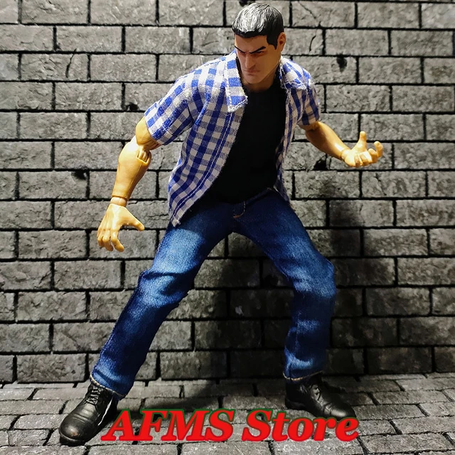 1/12 Male Solider Classic Plaid Shirt With Tight Fit Versatile Short  Sleeved Slim Fitting Jeans For 6 Action Figure Body Model - AliExpress