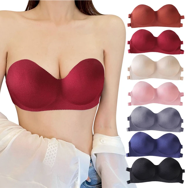 New Women Strapless Bras Wireless Padded Push Up Invisible Bra Silicone  Straps Adjusted Convertible Seamless Sexy Comfort Bras - AliExpress