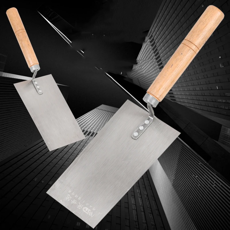 Putty Knife Scraper 13 15 16cm Cement Float Margin Trowel Stainless Steel Putty Knife with Wood Handle Concrete Trowel Wall Spatula Hand Tools