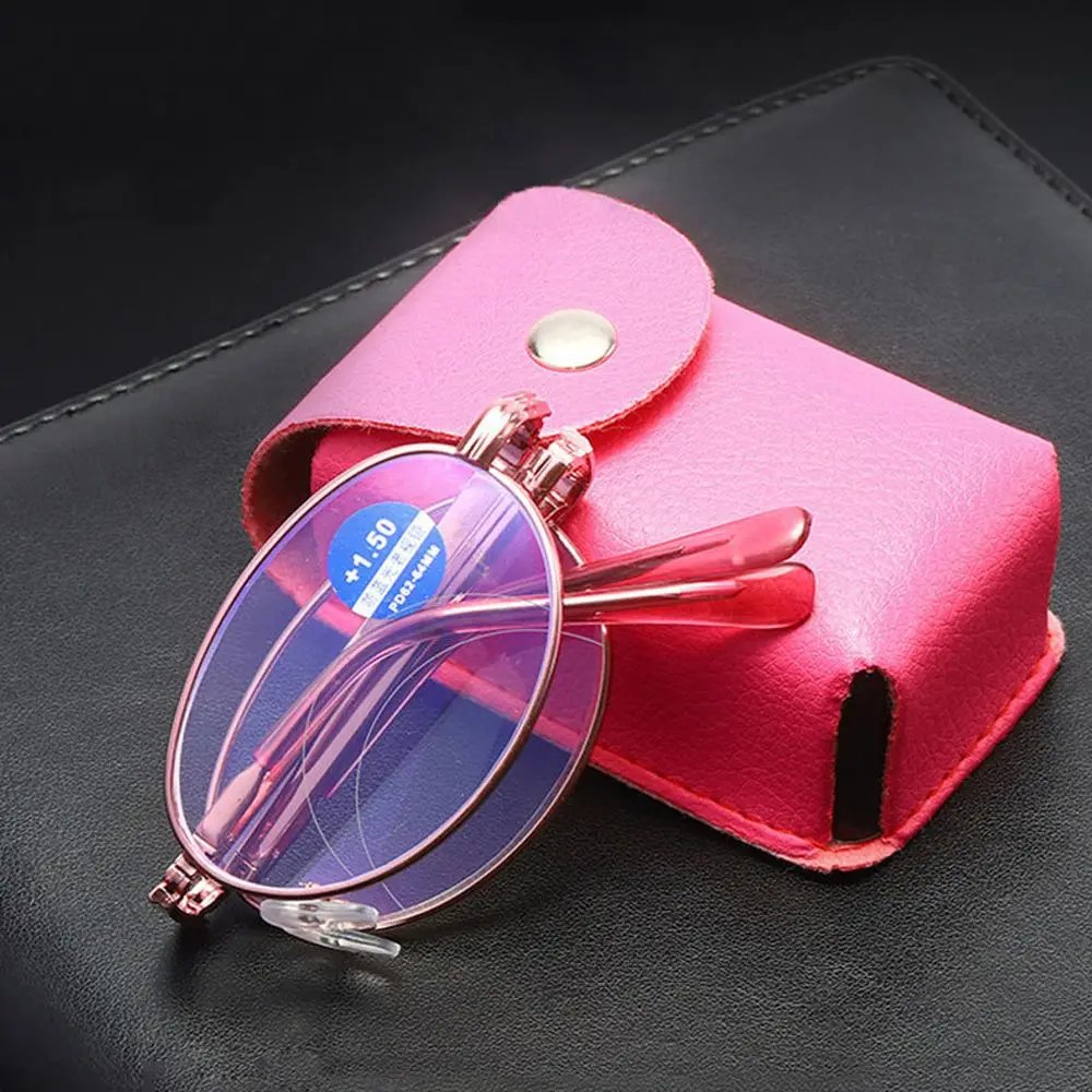 

Look Far And Near Folding Reading Glasses Anti Blue Light Presbyopia Eyeglasses With Glasses Case Dual Light Hyperopia Eyewear