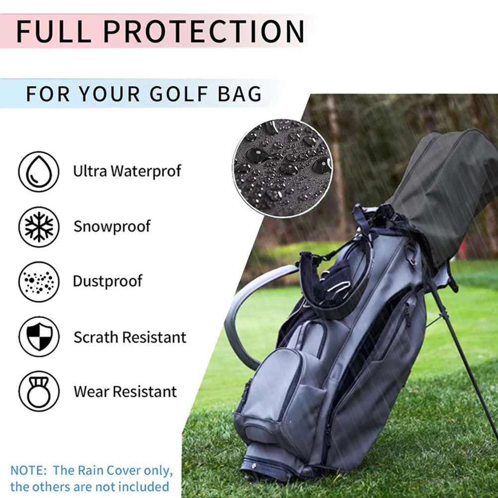 Description Picture 2 of itemGolf Bag Rain Cover Dustproof Rain Hood Club Protector Portable Golf Bag Rain Cover For Golf Bag And Carry Cart Stand Bag Parts