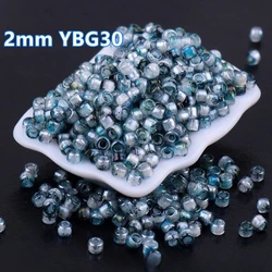 Vibrant Antique Handwoven Beads - 2mm 10g 800pcs (YBG30 black blue)