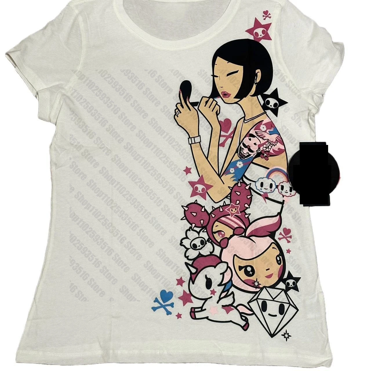 Graphic T Shirts Women's T-shirts 90s Clothes Vintage Crop Top Women Clothing Female Trashy Y2k 2000s Tops Harajuku Gothic Kpop 1