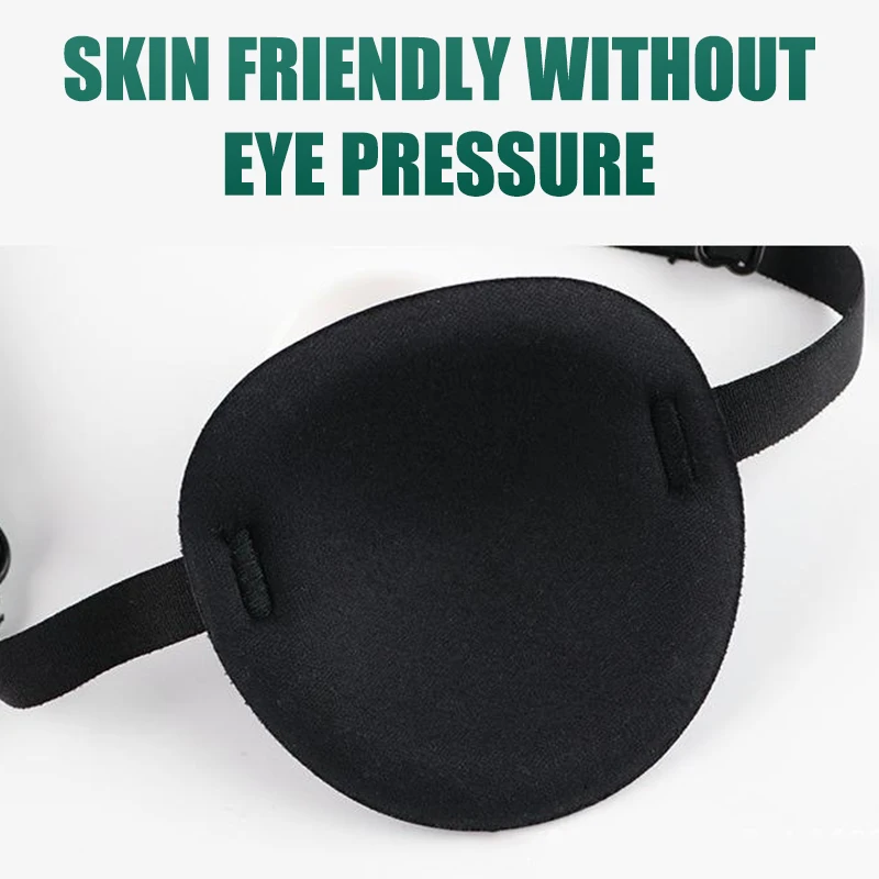 Pirate Eye Patch Unisex Black Single Eye Patch Eyepatch One Eye Washable Adjustable Concave Eye Patch Kid Pirate Cosplay Costume 5