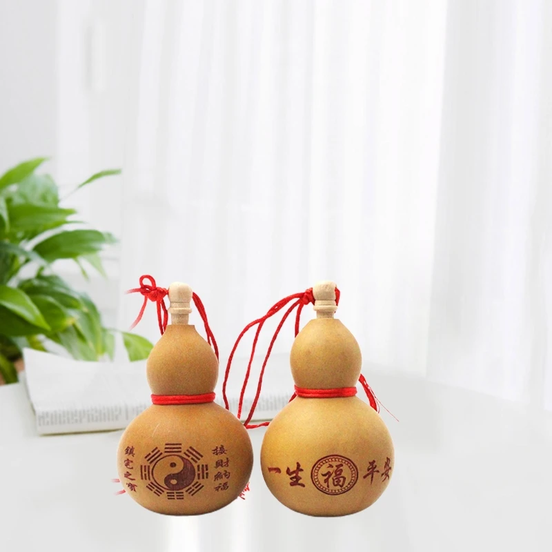 Mini Wine Gourd Crafts Natural Art Collection Ornament Chinese Traditional Carving for Chinese New Year Hanging Toy 3