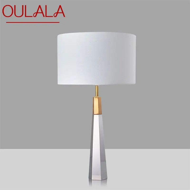 

OULALA Modern Table Lamps For The Bedroom Design E27 White Crystal Desk Light Home LED Decorative For Foyer Bedside Office
