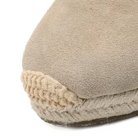 Espadrilles Wedge Flatform Women's Sandals Genuine Cow Suede Leather Sandals - Image 6