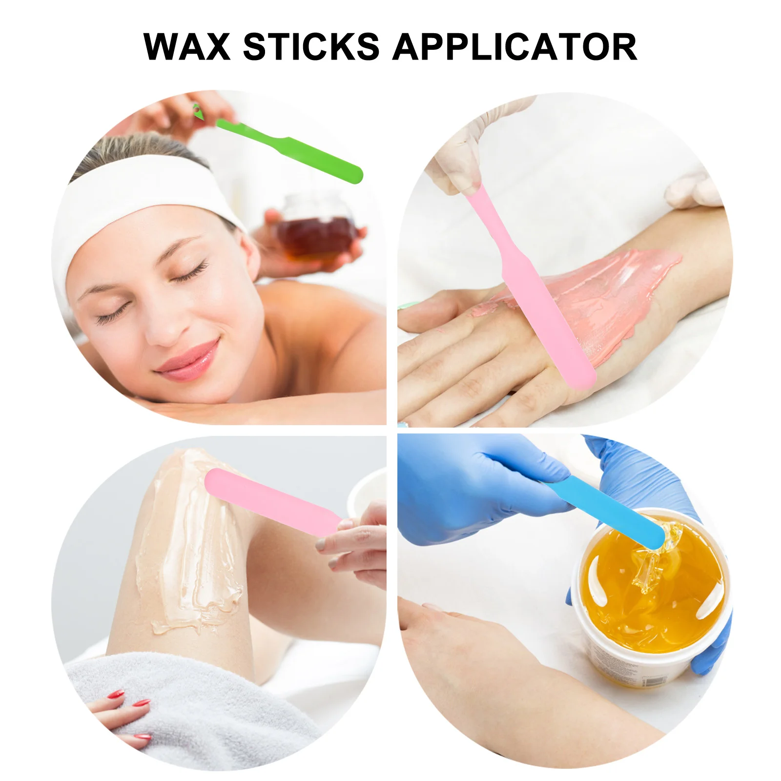 3 Pcs Hair Removal Wax Sticks Non Stick Silicone Wax Spatulas Portable Body Scraper Tools Shaving Applicator Handles Feet Hands