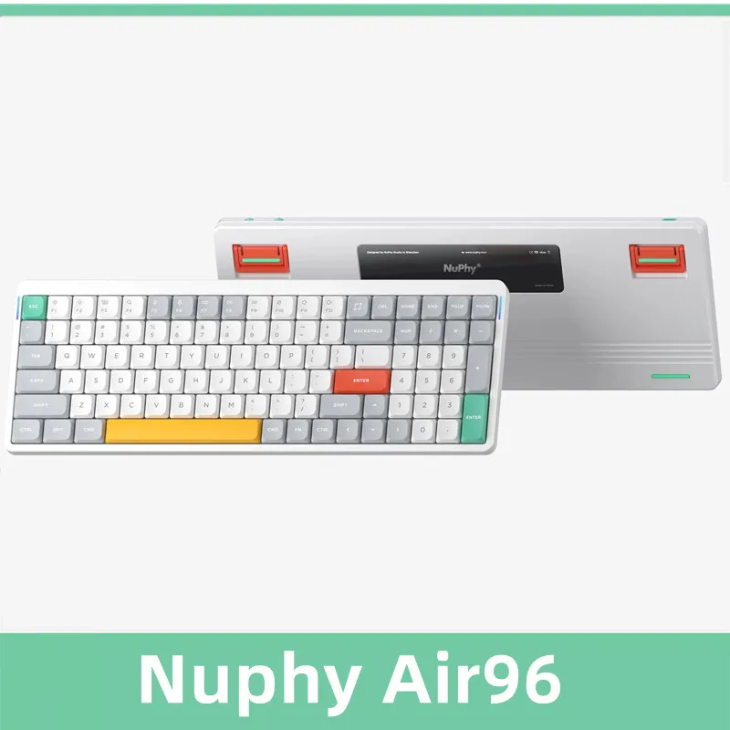 Nuphy-Bluetooth 2.4を搭載したワイヤレスAir96ヘッドセット,照明付きメカニカルキーボード,96%  g,WindowsおよびMacと互換性があります