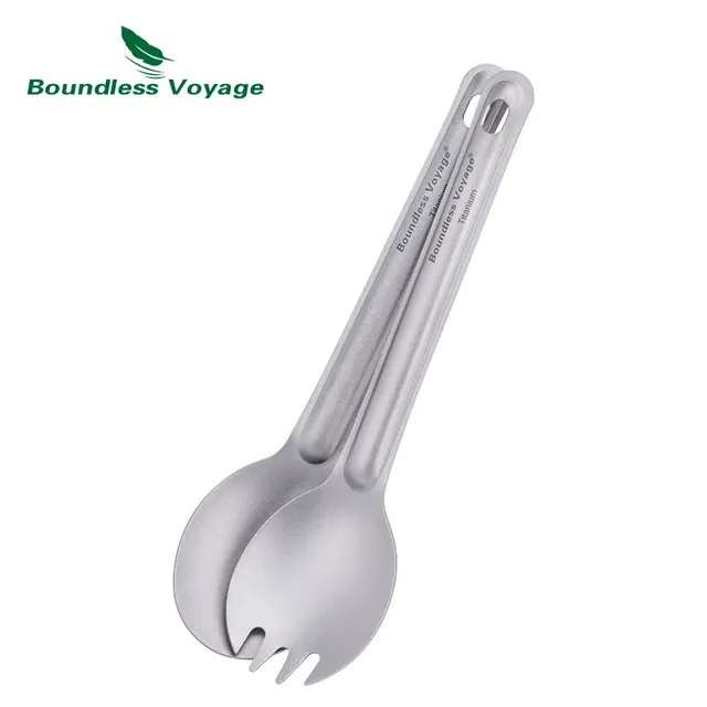 Boundless Voyage Titanium Cutlery – Lightweight Reusable Spoon & Spork Set 4
