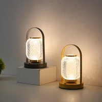 Creative Table Lamp Metal Handle Night Light Reading Lamp Portable Lantern Lamp Dimmable LED Bedside lamp Rechargeable desk lamp 2
