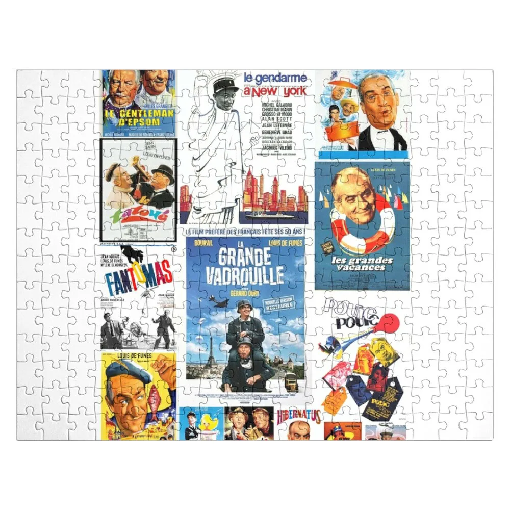 Louis de Funes movie poster compilation Jigsaw Puzzle Wooden Decor Paintings Personalized Gift Ideas