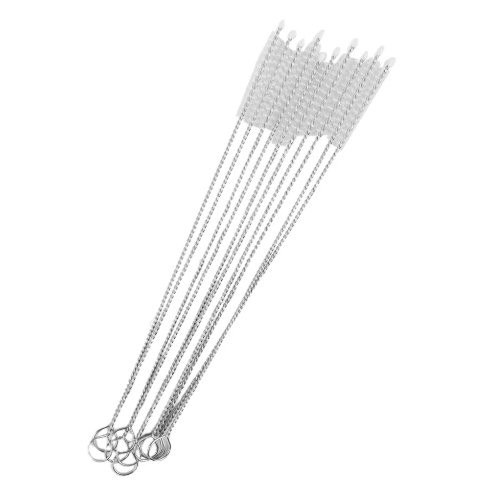 Kitchen Supplies Drinking Straw Brush Cleaner 10pcs 17cm Cleaning Tools Nylon Stainless Steel Kitchen Supplies