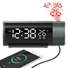 Digital Dual Alarm Clock LED Projector Thermometer Desk Bedroom Bedside 180° Rotation Projection Snooze Clocks USB Phone Charge 6