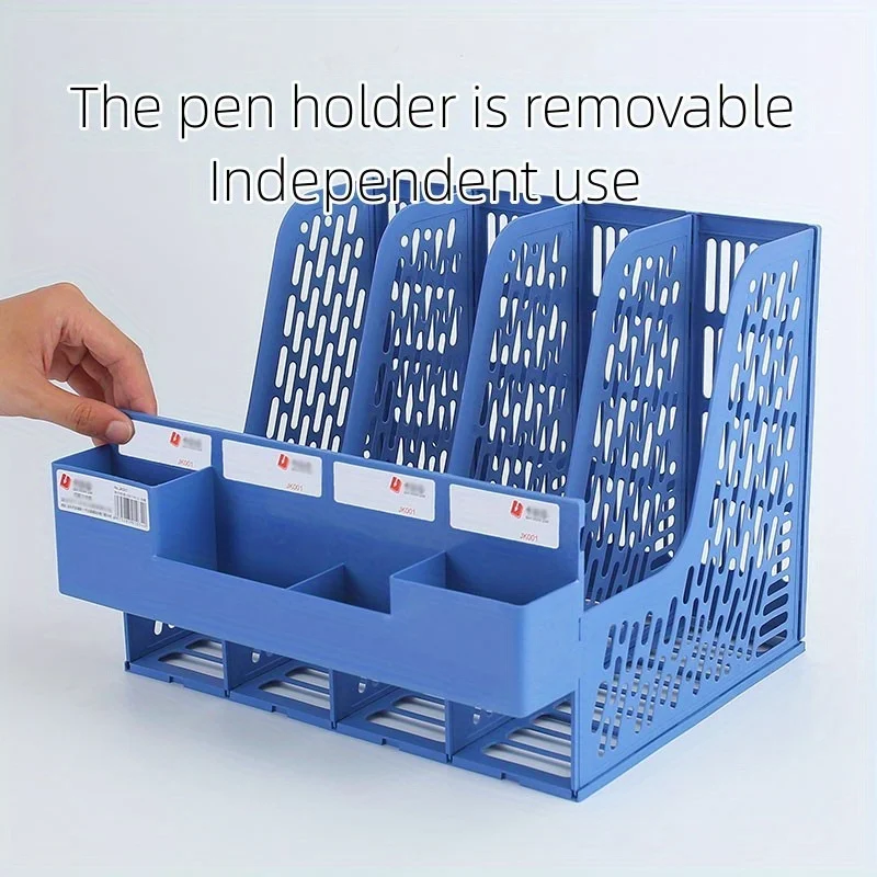 1 Pcs Thickened Quadruple File Bar Desktop File Shelving Storage Box Pen Holder Frame Office Supplies