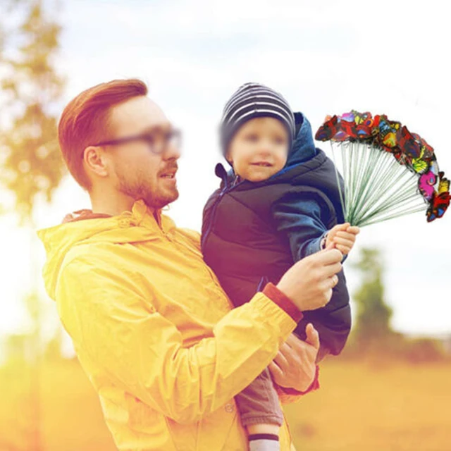 100Db Otthoni Pillangók Kerti Dekoráció, Amely Alkalmas Kültéri Udvarra Pázsitparti Diy Tündér Dekorációs Eszközök - Image 5