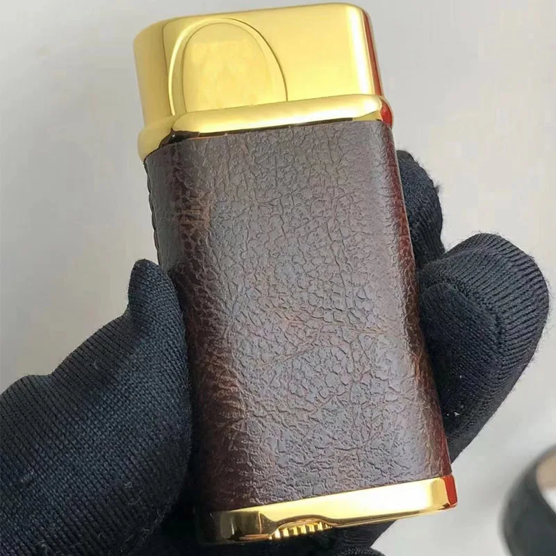 

100% Brand New Luxury Cigarette lighter gas lighter cigar lighter men smoking gift for men with stones and box