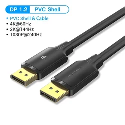 Vention High-Speed DisplayPort Cable - Enhanced Audio & 8K HDR Video Support - 3m (DP1.2 PVC - 4K)