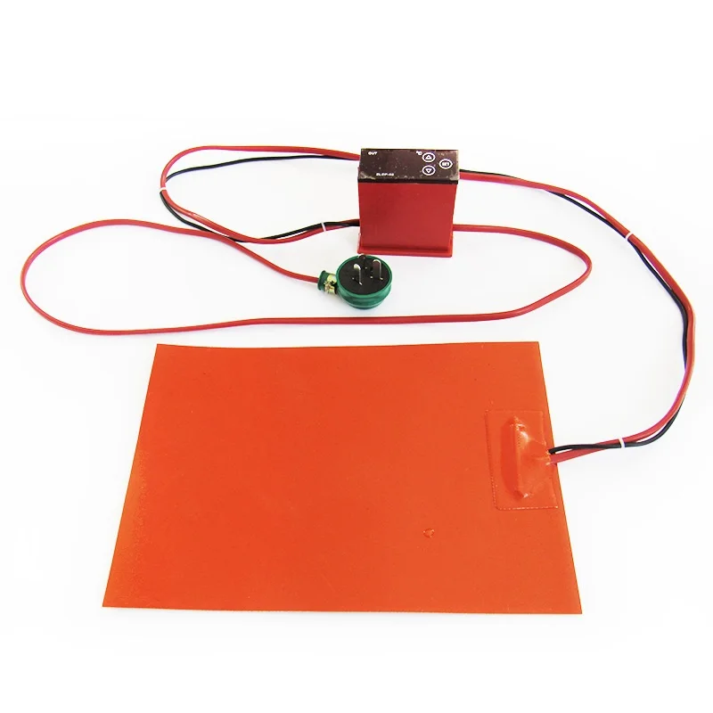 110V/220V Flexible Silicone Rubber Heating Pads Electric Heater Plate Mat 3M Adhesive Digital Temperature Controller Thermostats 4