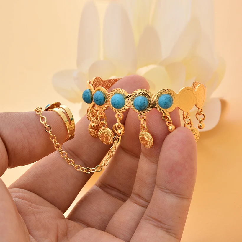 Arabic Dubai Bangles for Children Ethiopian African Gold Color Bracelet Bangles  Gift